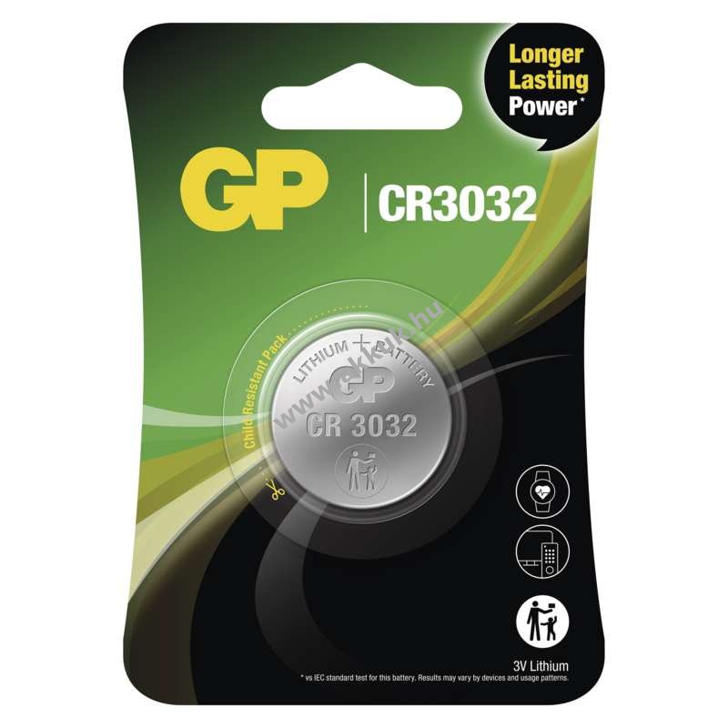 GP Lítium gombelem CR3032 1db/csomag - Kiárusítás!
