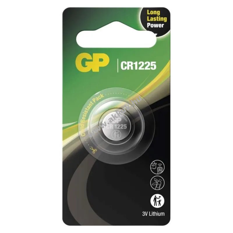 GP Lítium gombelem CR1225 1db/csomag - Kiárusítás!