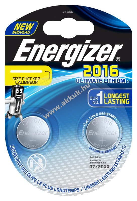 Energizer Ultimate Lithium CR2016 elem 2db/csom