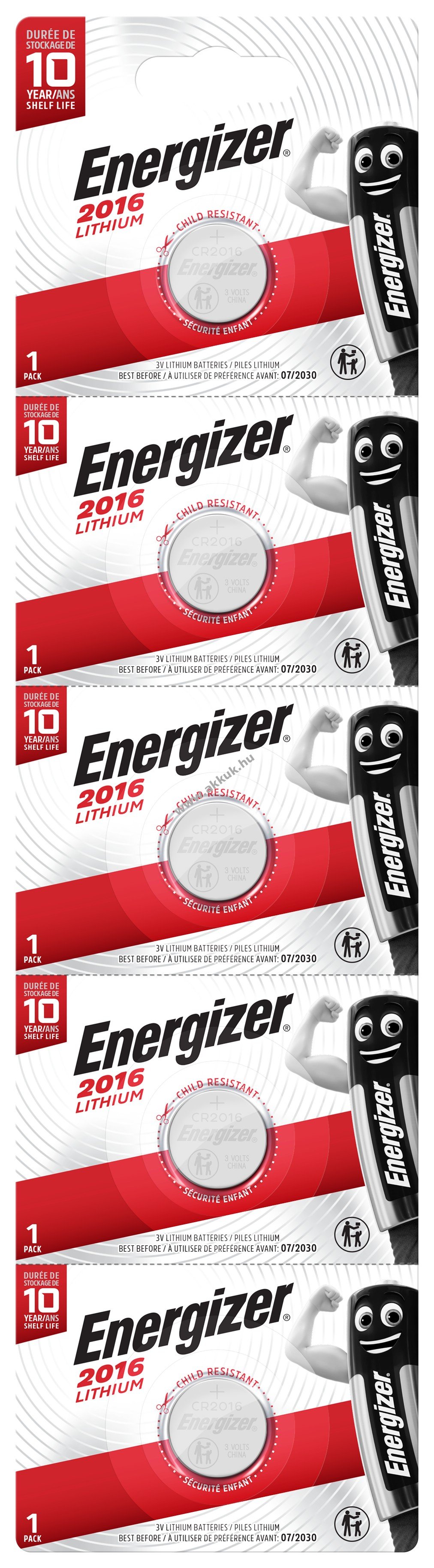 ENERGIZER CR2016 Líthium gombelem 5db/csomag