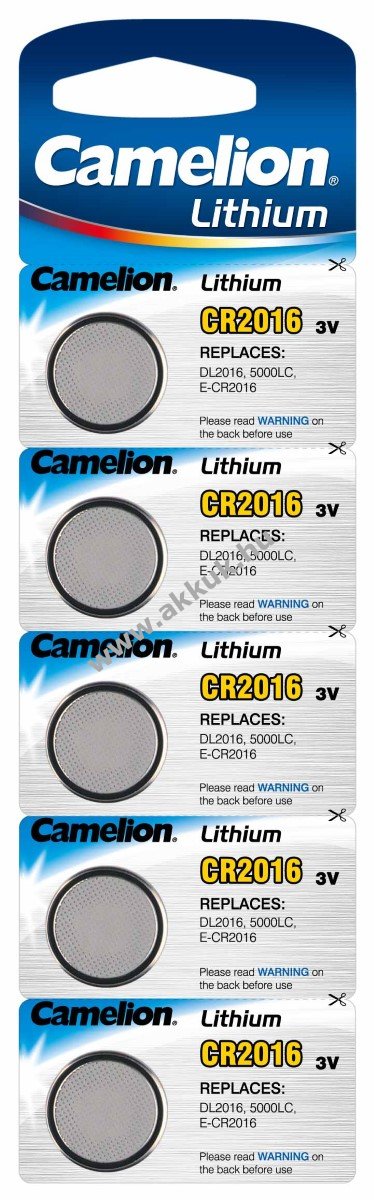 Camelion lithium gombelem CR 2016 5db/csom. - Kiárusítás!