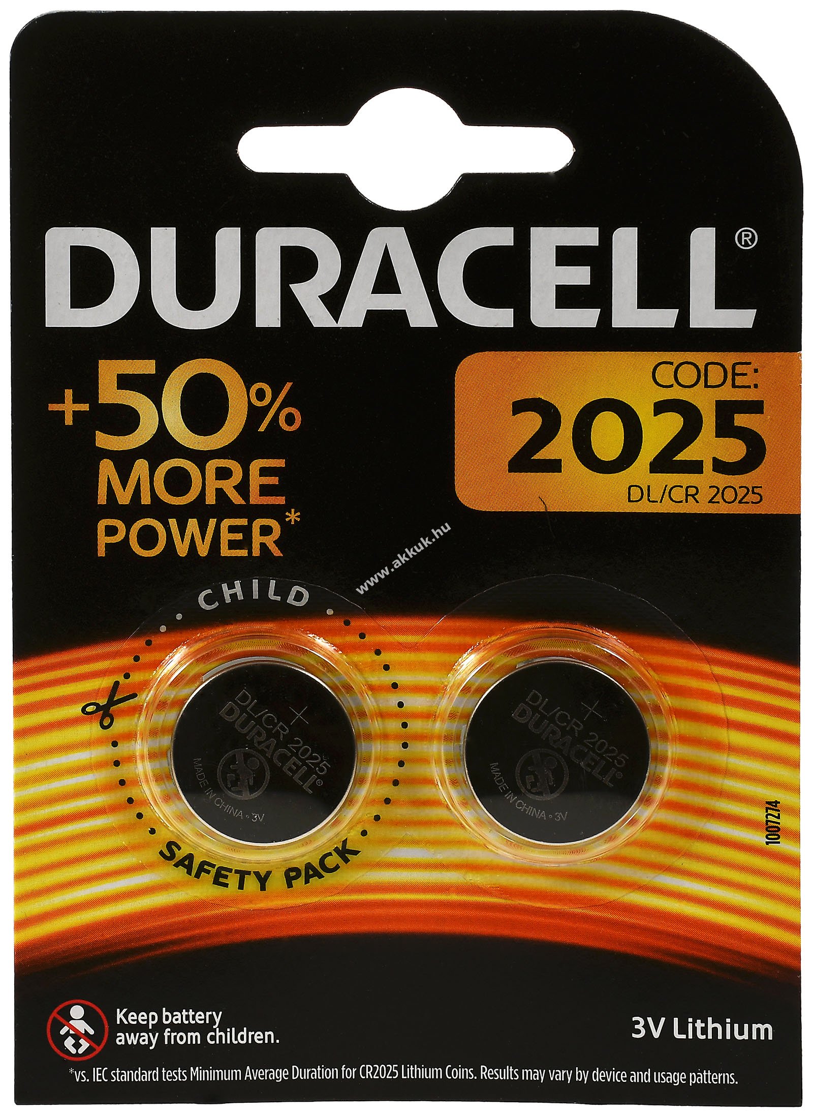 Duracell Lithium gombelem CR2025 DL2025 2db/csom.