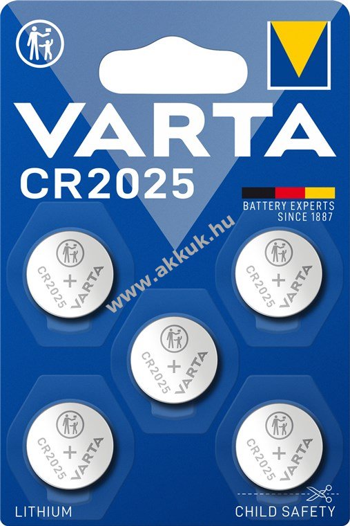 Varta gombelem CR2025 Líthium 5db/csom