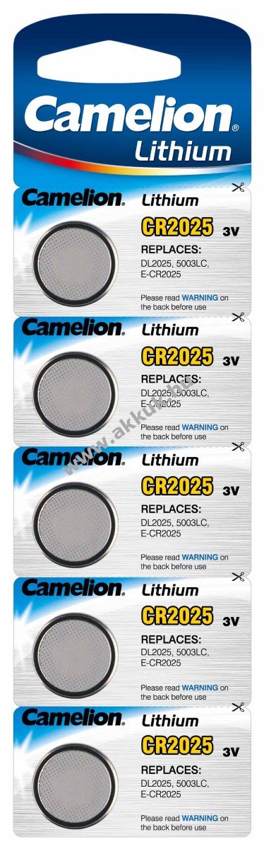 Camelion lithium gombelem CR 2025 5db/csom.