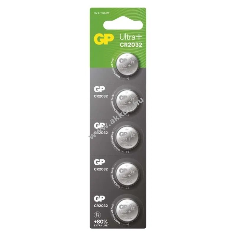 GP lithium gombelem CR2032 5db/csomag