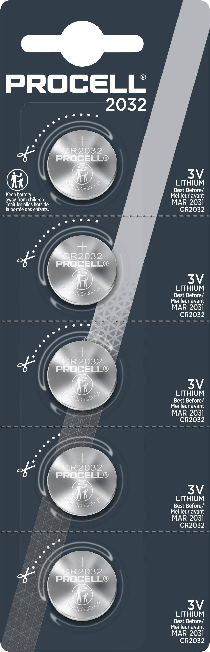 Procell CR2032 Lithium gombelem 5db/csomag - Kiárusítás!