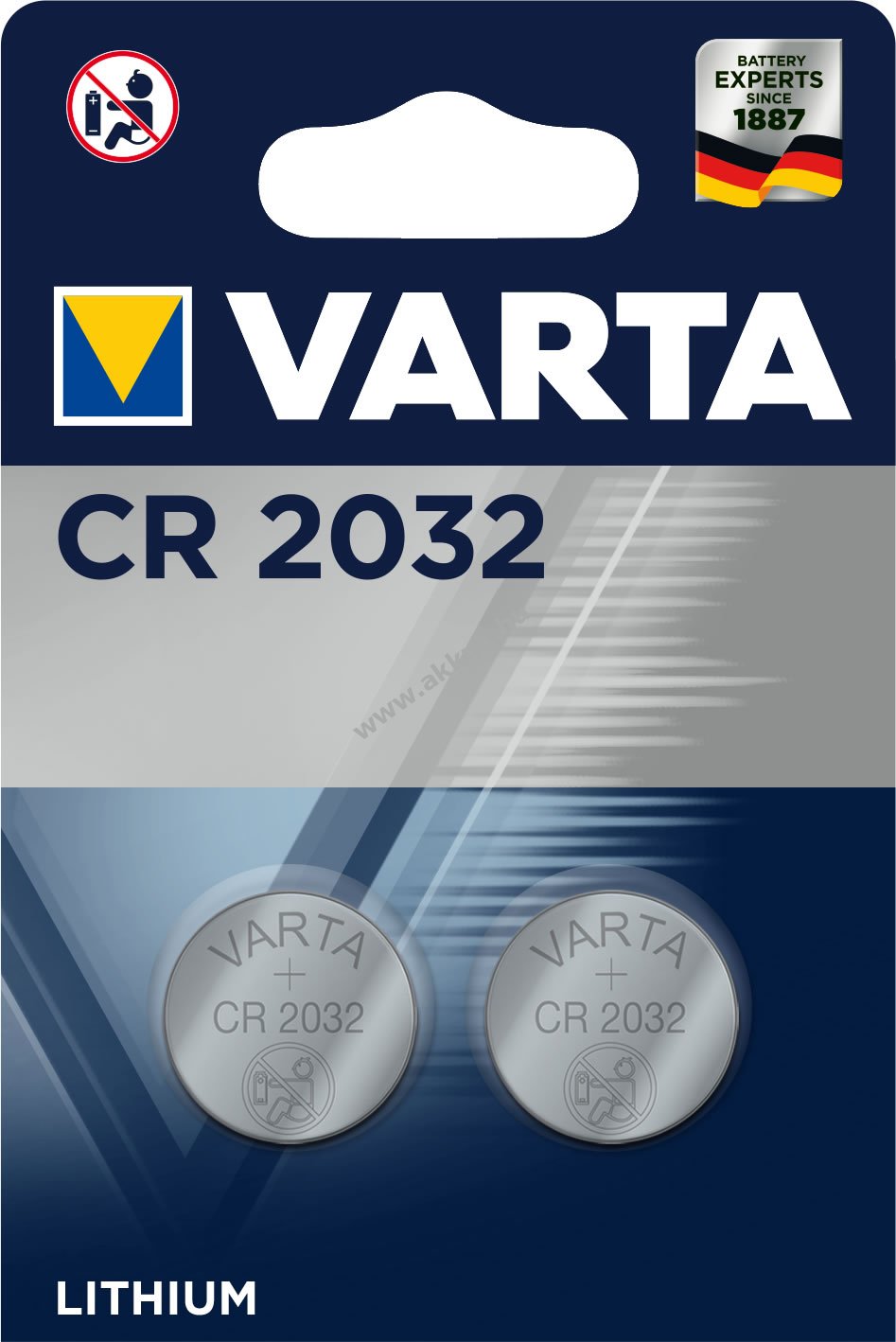 VARTA lithium gombelem, CR2032, helyettesíti DL2032 IEC CR2032 2db/csom.