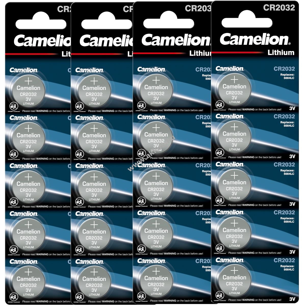 20db Lithium gombelem Camelion CR2032 pl. órákhoz 4x 5db/csom.