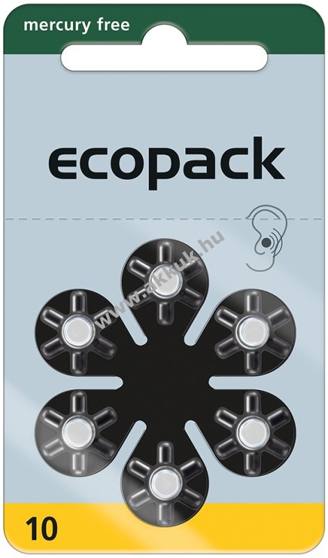 Varta Ecopack elem P10 hallókészülékhez 6db/csomag - A készlet erejéig!