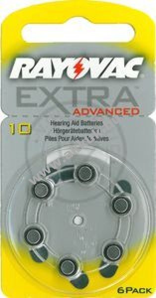 Rayovac Extra Advanced hallókészülék elem típus 10 6db/csom.