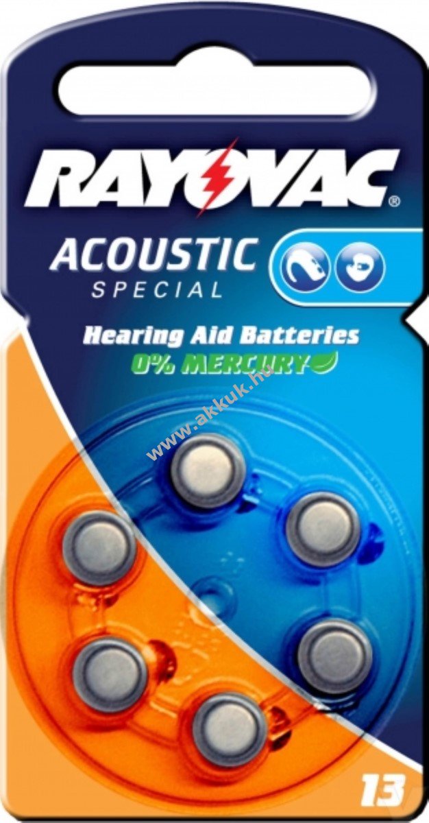 Rayovac Acoustic Special hallókészülék elem típus AE13 6db/csom.