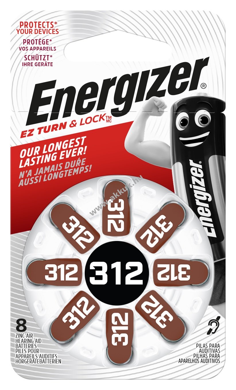ENERGIZER hallókészülék elem cink-levegõ 312 8db/csom. - Kiárusítás!