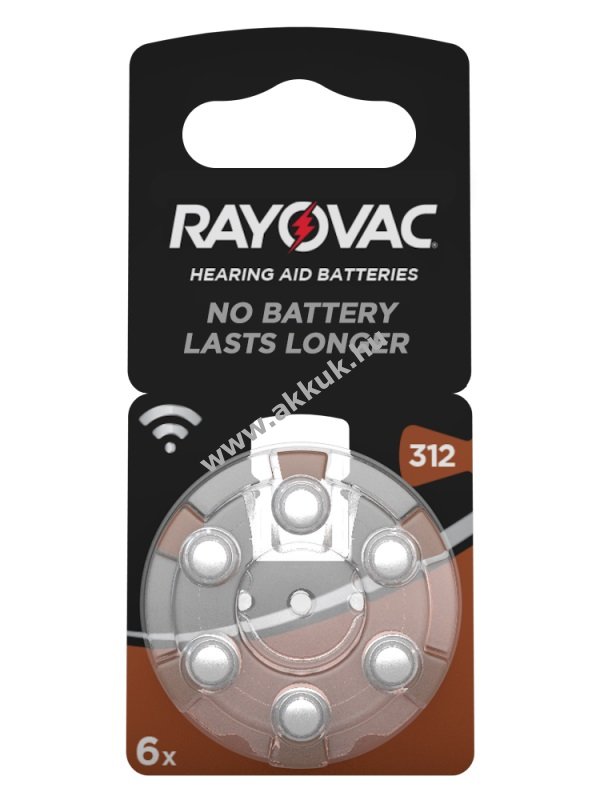 Rayovac hallókészülék elem típus V312 6db/csom.