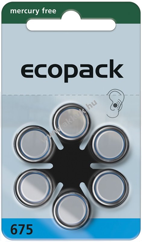 Varta Ecopack elem P675 hallókészülékhez 6db/csom.