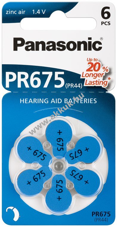 Panasonic hallókészülék elem típus V675/PR44 6db/csom. - A készlet erejéig!