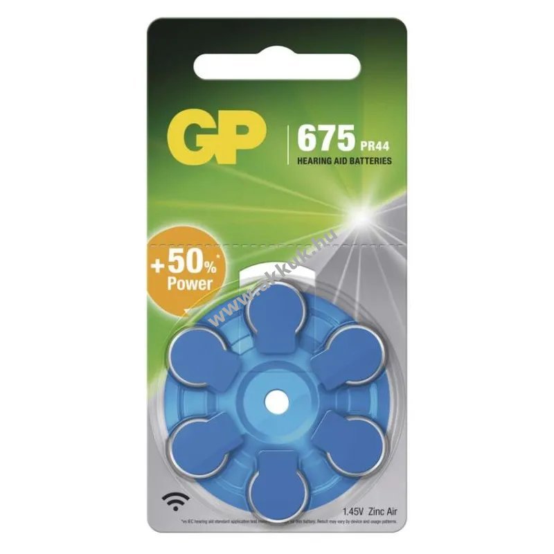 GP hallókészülék elem, ZA675 6db/csomag