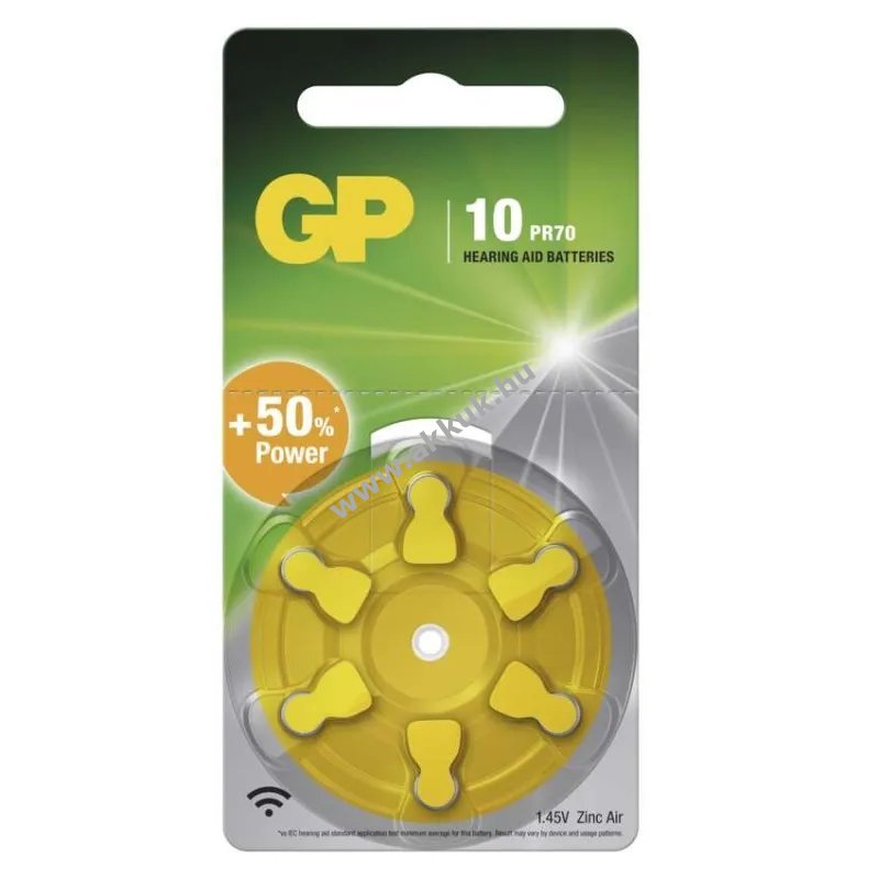 GP hallókészülék elem, ZA10 6db/csomag