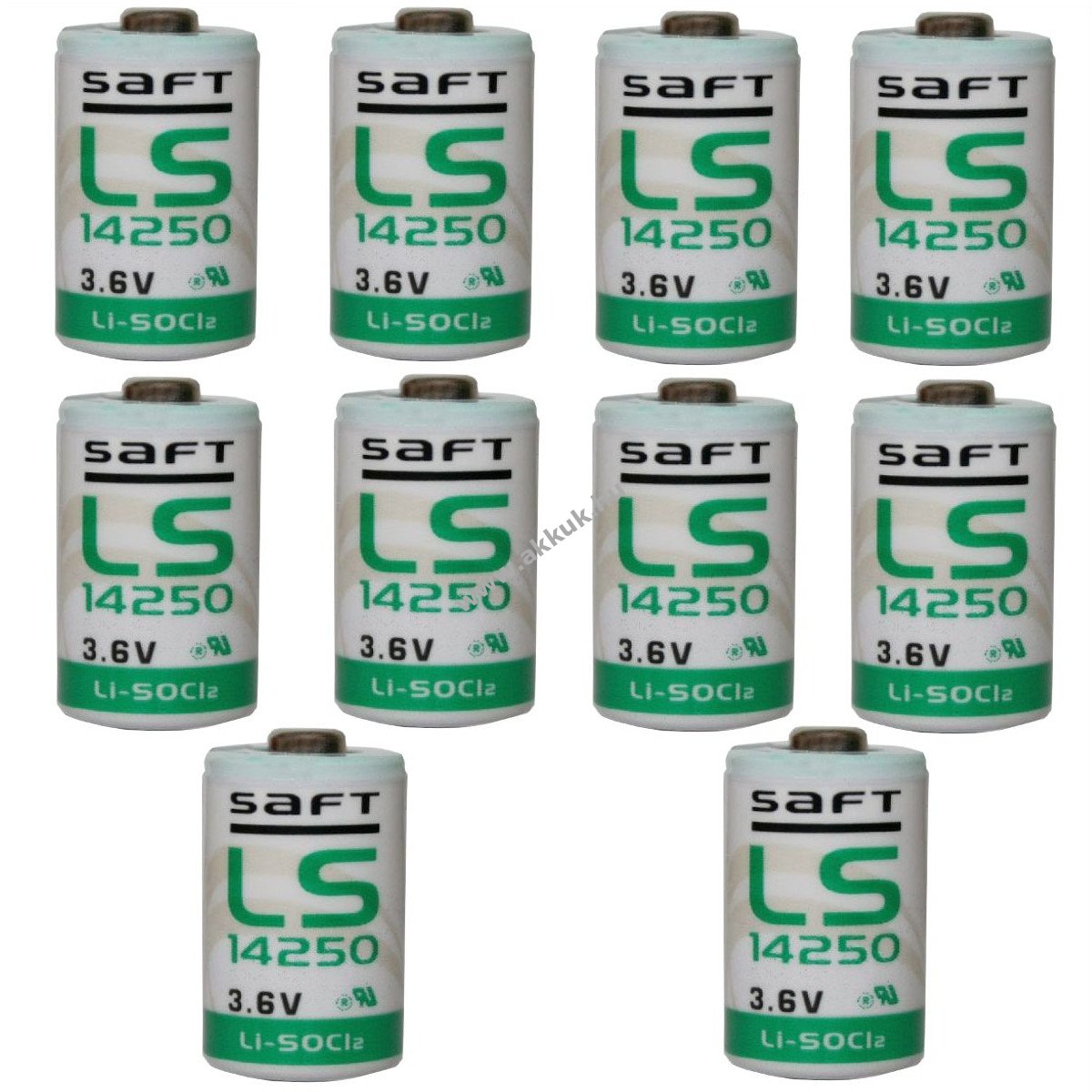 10db Saft lithium elem LS14250 1/2AA 3,6Volt