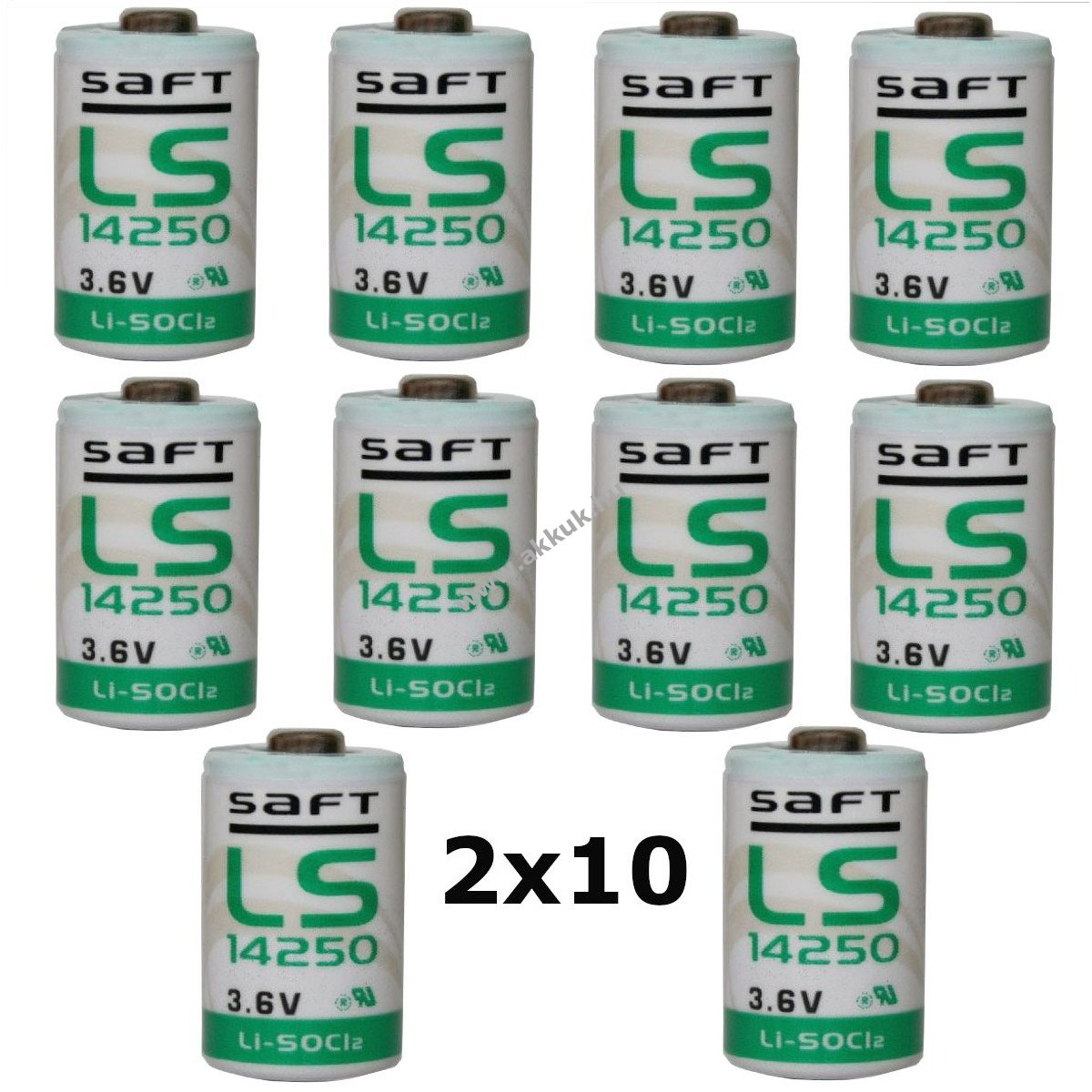 20db Saft lithium elem LS14250 1/2AA 3,6Volt