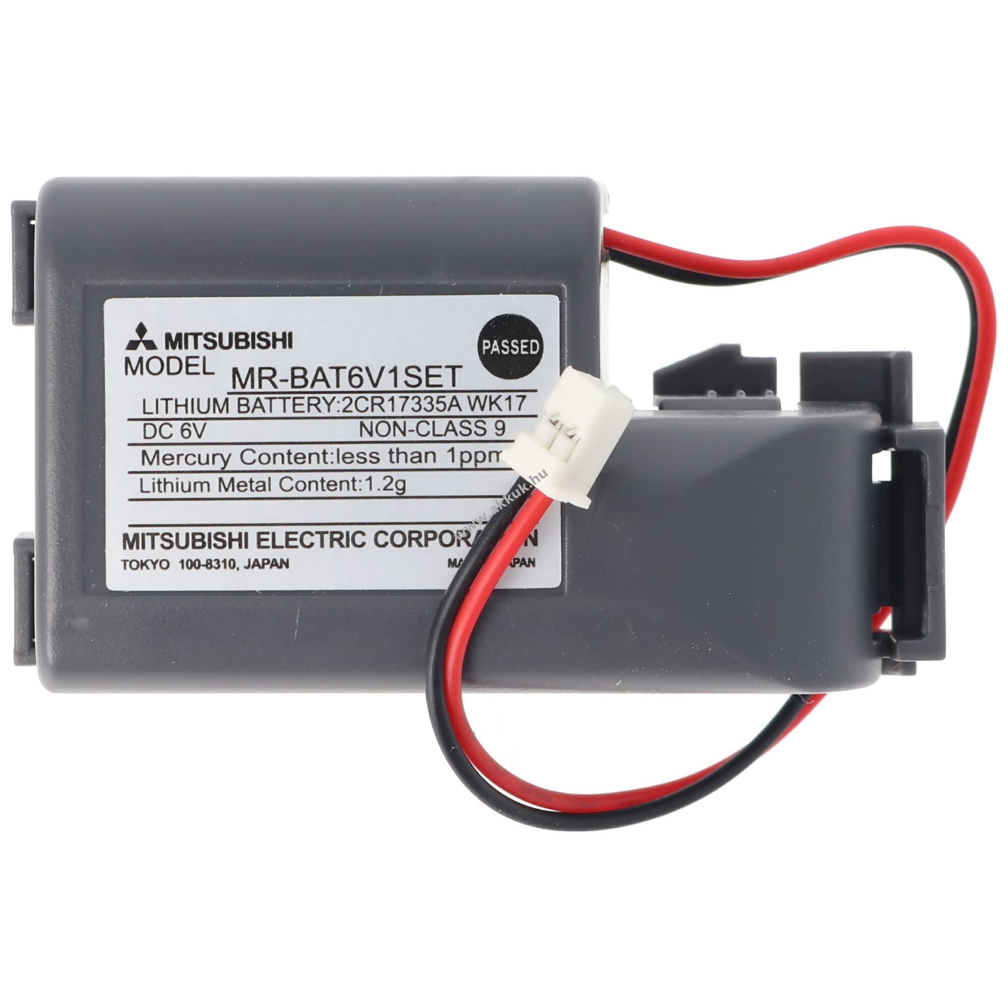 Eredeti Mitsubishi 281981 PLC (SPS) lithium elem 6V 1800mAh csatlakozó: JST PAP-02V-S