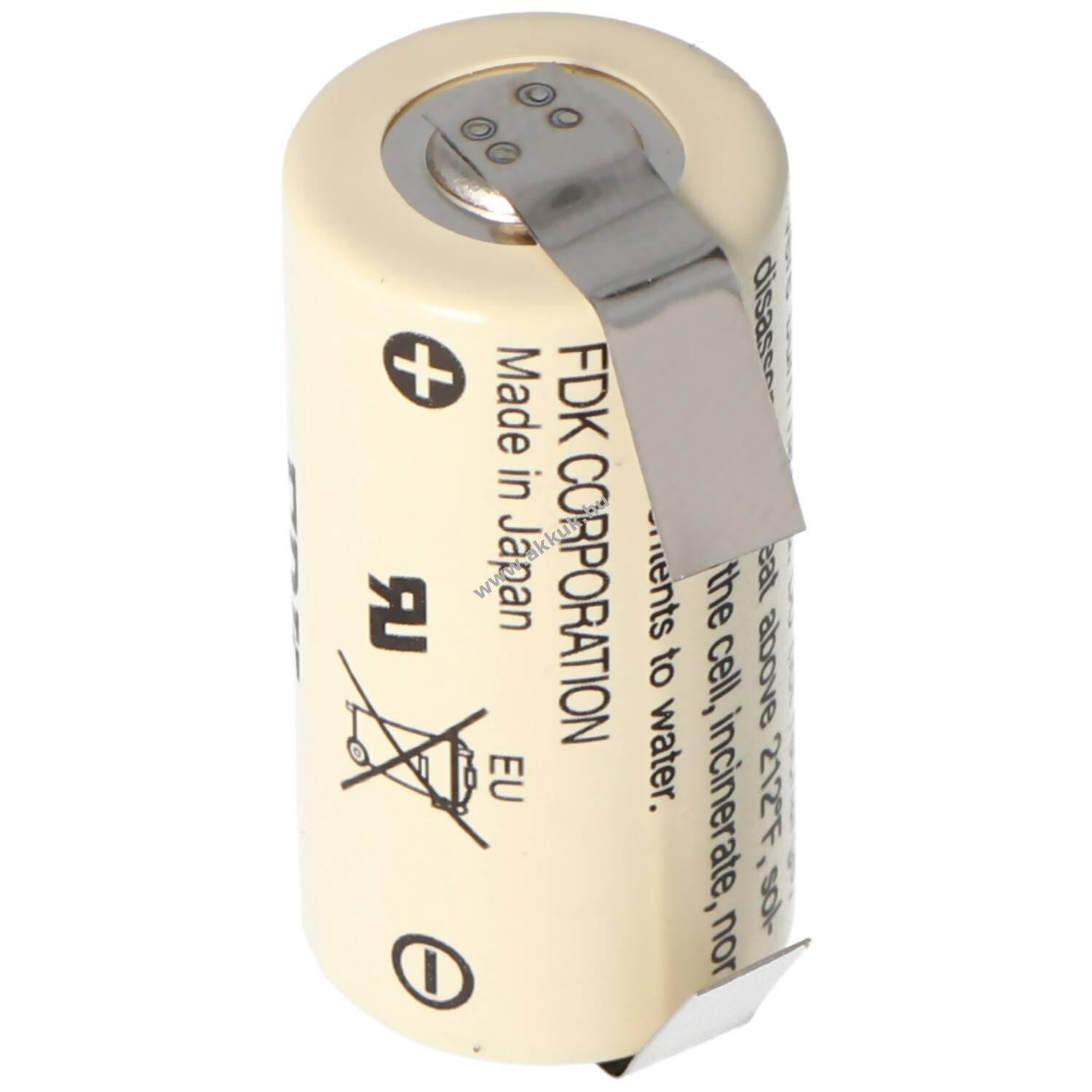 FDK / Sanyo lítium elem típus CR17335SE - 2/3A - 3 Volt 1800mAh forrfüles U-forma
