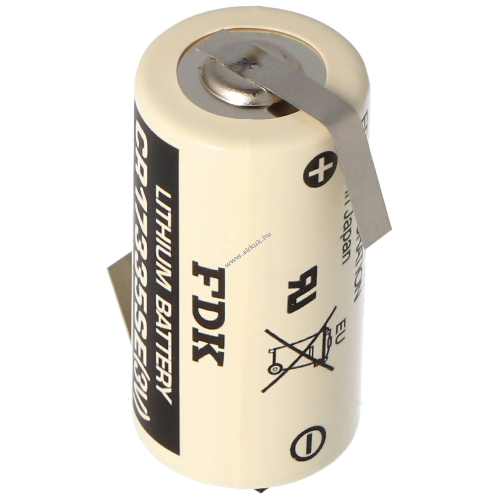 FDK / Sanyo lítium elem típus CR17335SE - 2/3A - 3 Volt 1800mAh forrfüles Z-forma