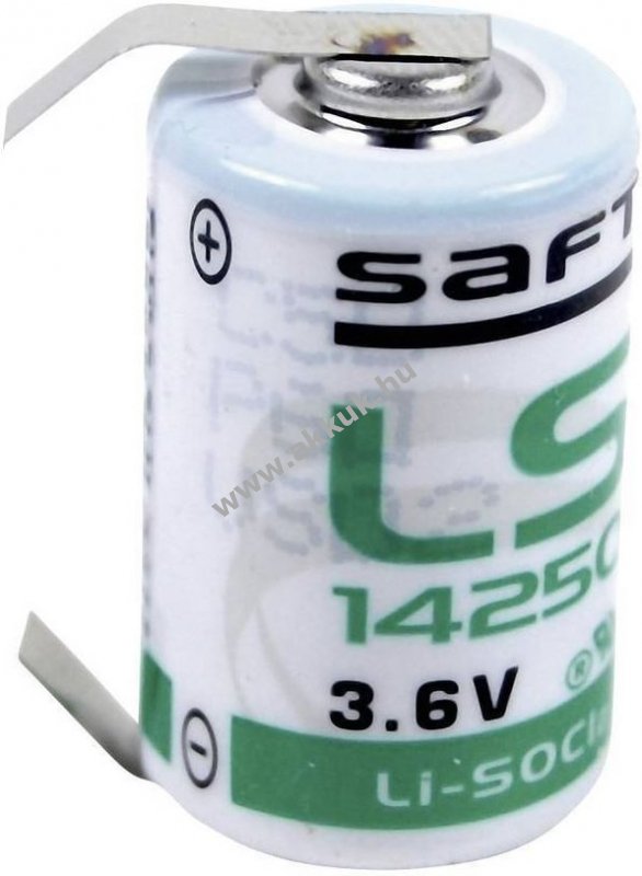 Saft Lithium-Thionylchlorid prémium elem 1/2AA LS14250 forrasztható U alakú - Kiárusítás!