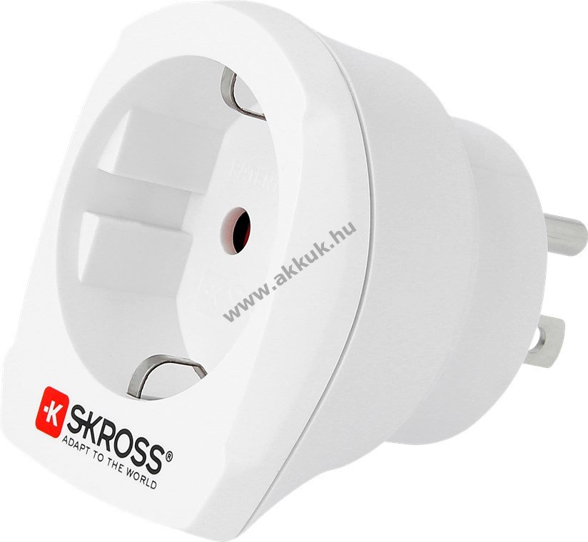 Skross országadapter Európa USA 2- és 3-pólusú földelt és nem földelt 100V1500W/250V3750W