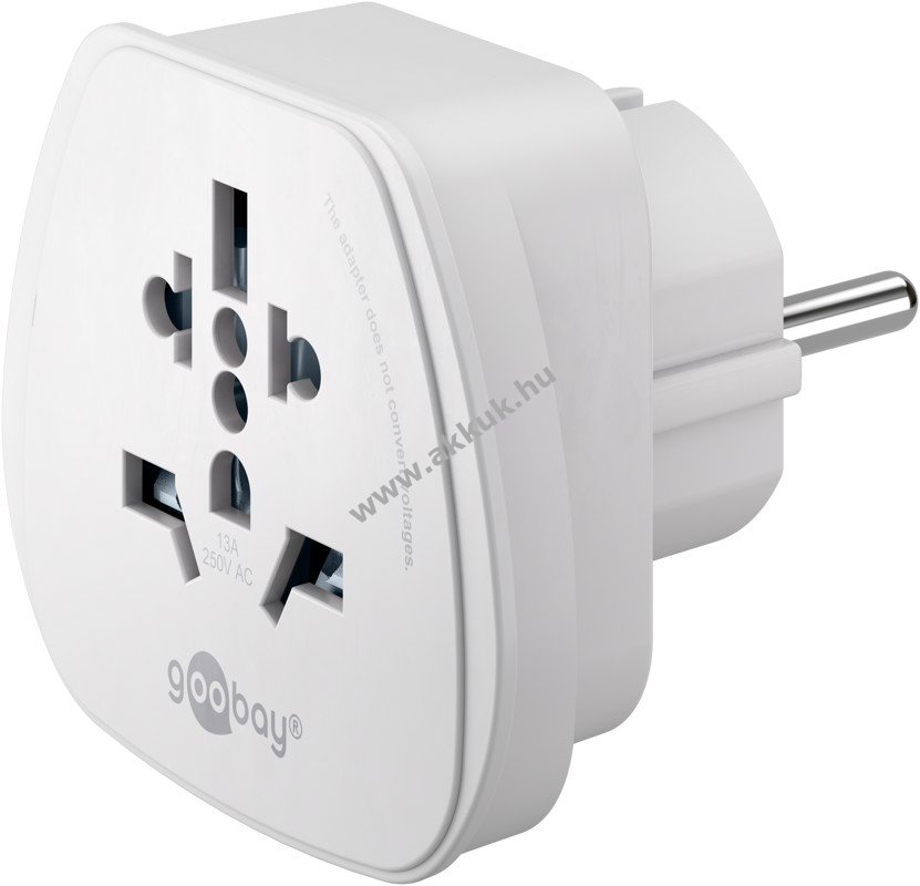 Goobay utazóadapter fehér CEE 7/7 UK Typ J SEV 1011 Typ L CEI 23-16-VII Typ B - Kiárusítás
