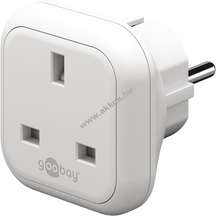 Goobay UK-Európa utazóadapter fehér G->E/F