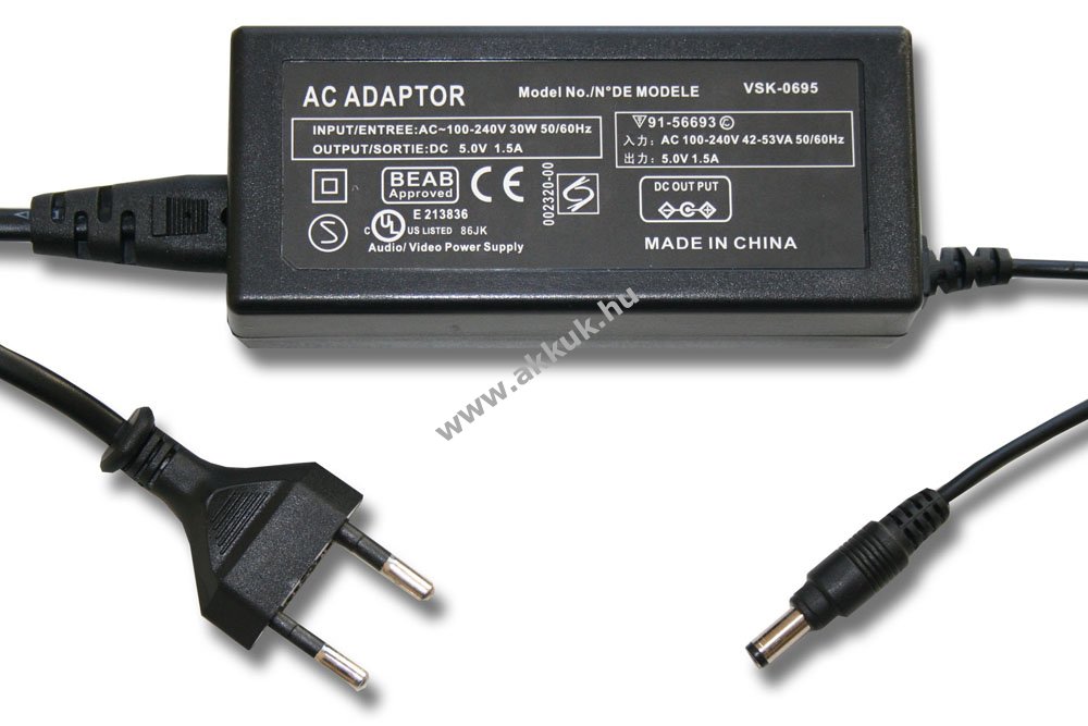 Helyettesítõ hálózati töltõ digitális kamera Panasonic típus VSK-0694 / VSK-0695 / VSK-0713