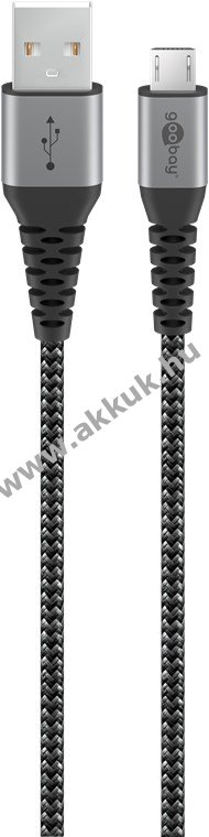 Goobay Textile Cable Micro-USB-USB-A textilkábel spacegrau/silber 0,5m 2,1A 10,5W