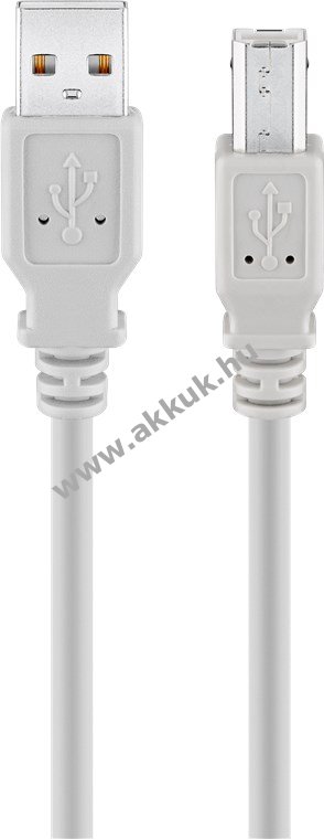 Goobay USB-A-USB-B kábel 1,8m USB2.0 480Mbit/s 0,5A 2,5W szürke - A készlet erejéig