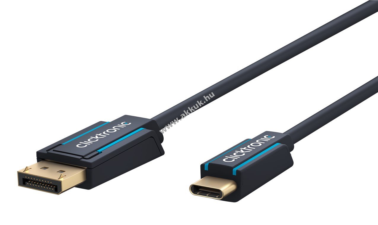 Clicktronic USB-C-DisplayPort adapterkábel 4K@60Hz 1m