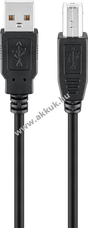 Goobay USB-A - USB-B kábel 3m USB2.0 480Mbit/s 0,5A 2,5W fekete