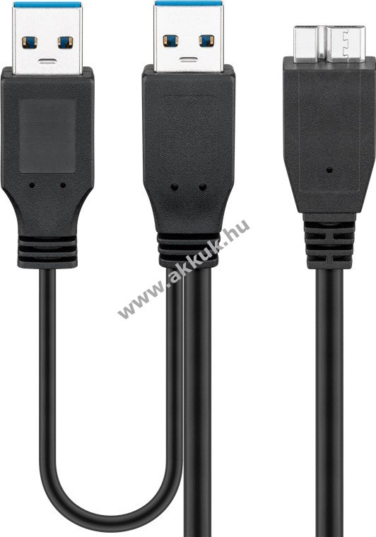 Goobay USB kábel 3.0 dual - A -> (micro USB) B csatl. + A -> A csatl. - 30cm