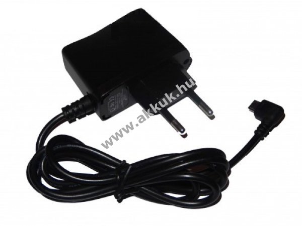 Micro-USB hálózati töltő adapter tápegység 5V 1A töltőáram 90 fokos csatl.