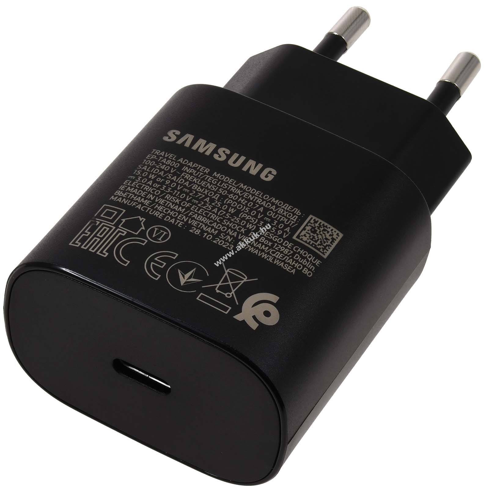Eredeti Samsung töltőfej, gyorstöltő 25W EP-TA800, fekete, Samsung Galaxy A80