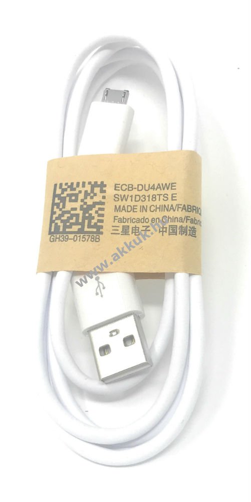 Eredeti Samsung töltőkábel / adatkábel Samsung Galaxy S3 / S3 Mini fehér 1m