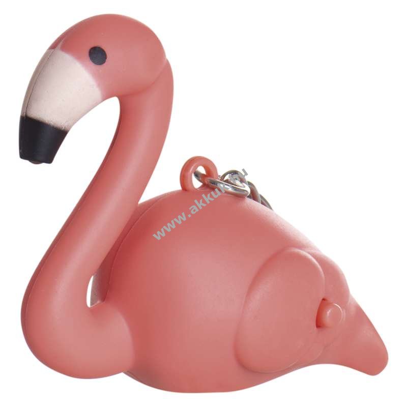 LED-es lámpa kulcstartó flamingó