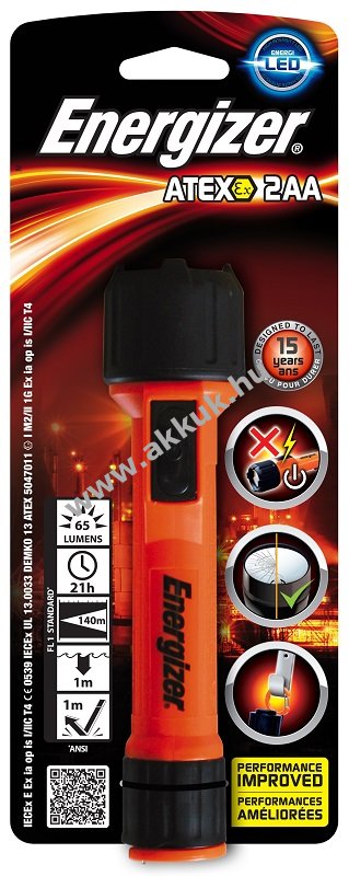 ENERGIZER Atex (2db AA) LED-es zseblámpa, elemlámpa elem nélkül Gyújtószikramentes fény