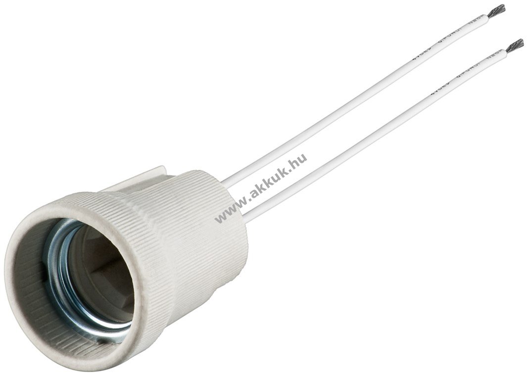 Goobay E27 kerámia foglalat 100W 250V 0,15m kettős vezetékkel - A készlet erejéig