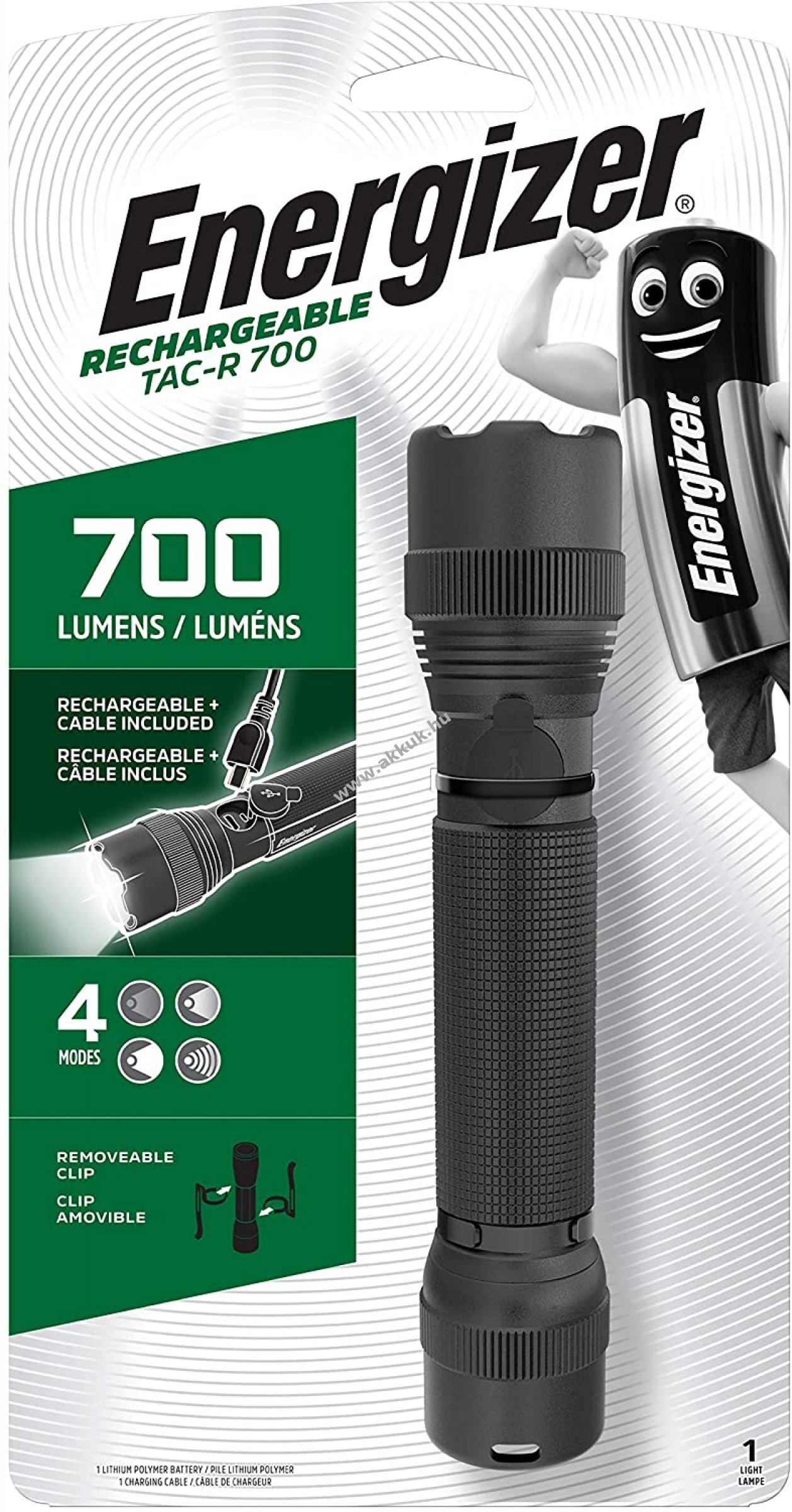 ENERGIZER Tactical TAC700 LED-es elemlámpa, taktikai lámpa, zseblámpa, tölthetõ, 700lm
