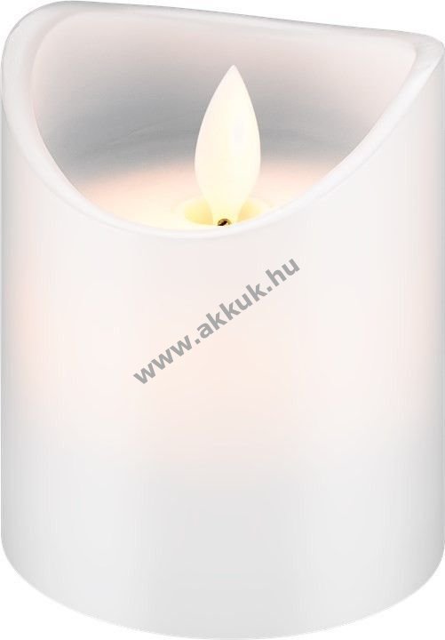 Goobay LED valódi viaszos gyertya fehér 7,5x10cm 3xAAA 6/18h időzítő - A készlet erejéig