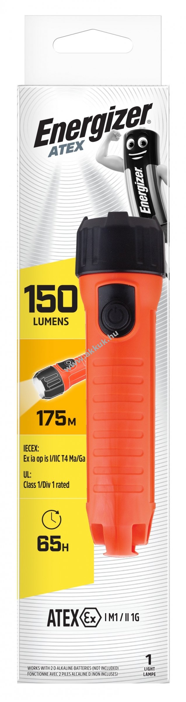Energizer Ipari Atex 2D LED-es zseblámpa, elemlámpa