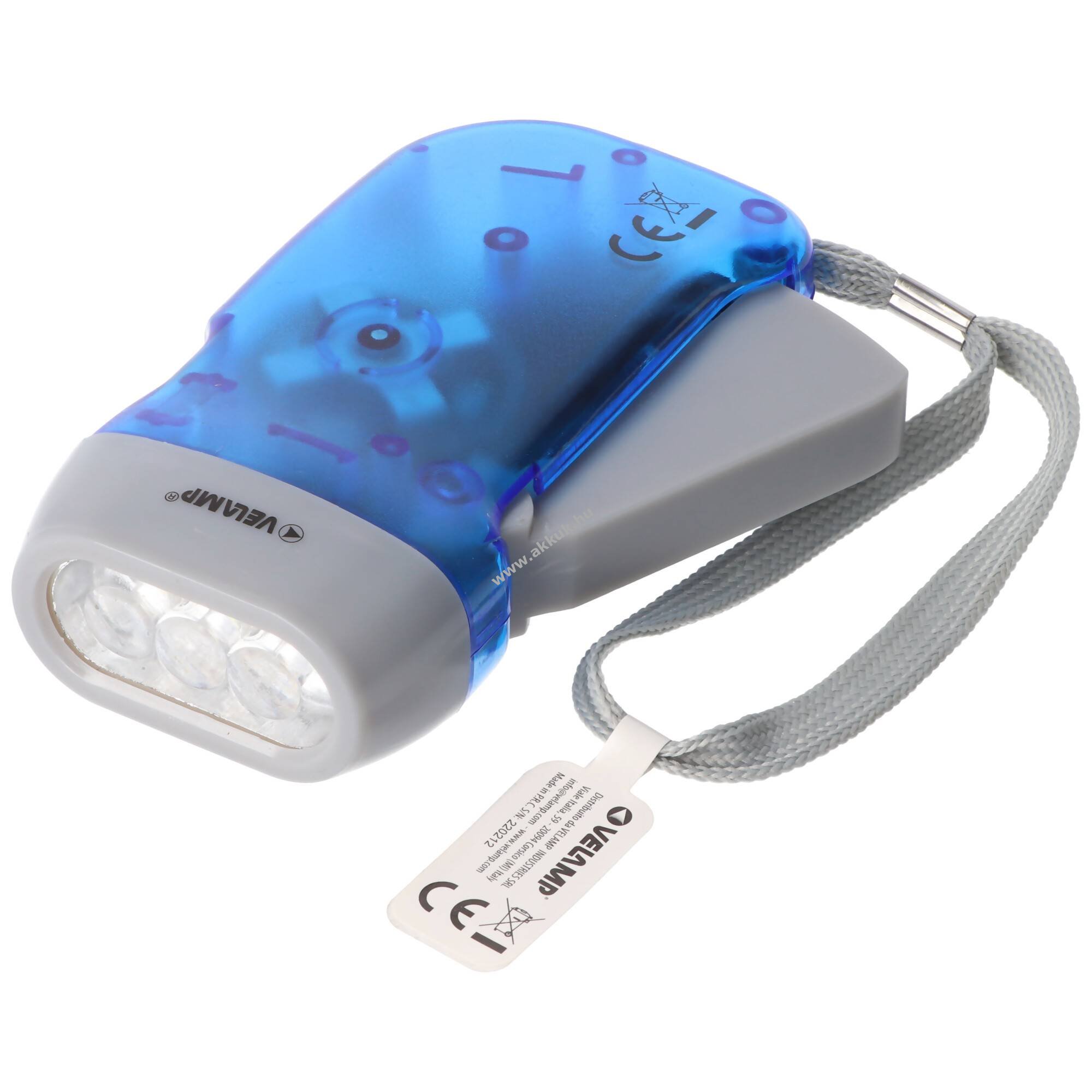 LED dinamós zseblámpa, sárga - A készlet erejéig!