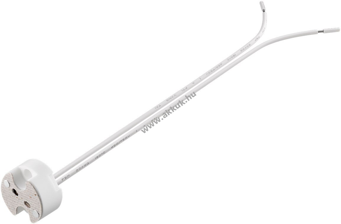 Goobay GX6.35 foglalat ikervezeték fehér 0,15m max.100W/12V(DC) kerámia/szilikon - A készlet erejéig