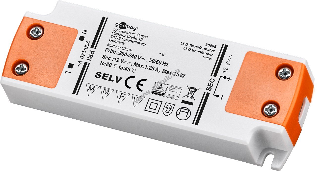 Goobay LED trafó 12V(DC) 15W