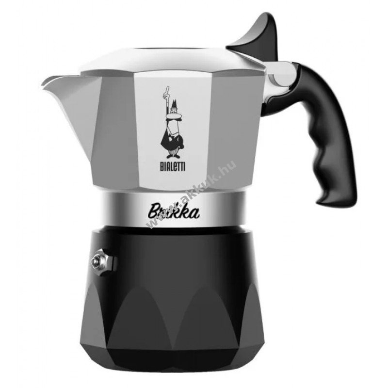 BIALETTI - Brikka - hagyományos kávéfõzõ - 2 adagos - ezüst/fekete - ÚJ SZELEPES