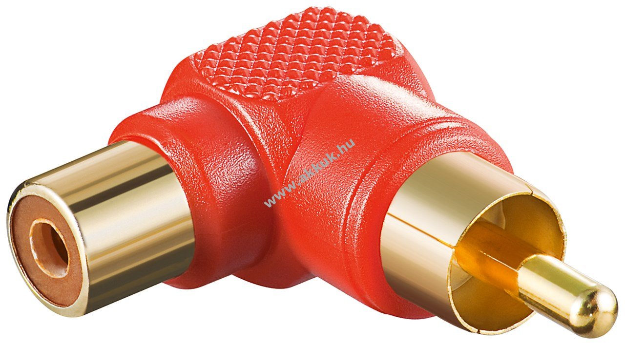 Goobay 90° RCA (cinch) adapter piros aranyozott érintkezők